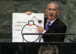 Tale. Israels premierminister Benjamin Netanyahu under sin tale i FN. 