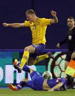 mobbeoffer. John Guidetti i de svenske farver i en venskabskamp mod Kroatien 29. februar i år. 