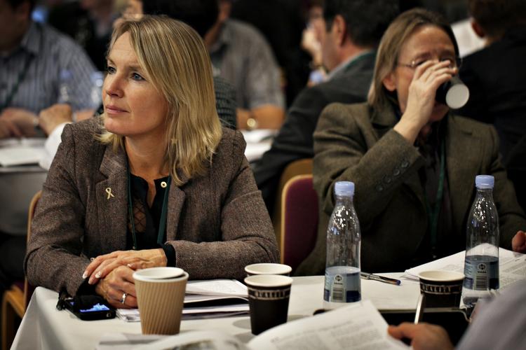 Nedstemt. Forsvarsordfører Lene Espersens forslag om at skrive en fjernelse af EU-forbeholdene ind i det konservative partiprogram havde et overvældende flertal i mod sig på det konservative landsråd i Herning. 