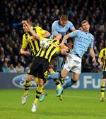 bombardement. Det kunne være blevet 10-10, mente  Joe Hart om kampen mod Borussia Dortmund, men Citymålmanden gjorde sit for at forhindre yderligere scoringer. 