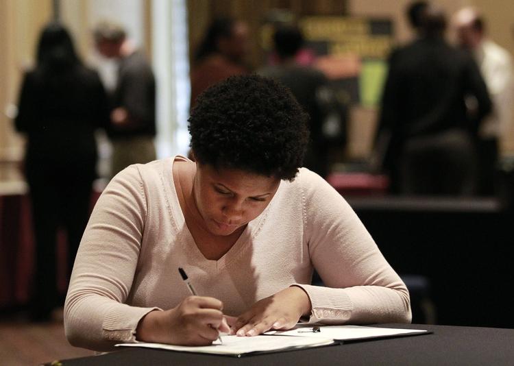 ledig. Bessie Soley er en amerikanerne, som søger job. Onsdag prøvede hun lykken i et jobcenter i Atlanta. 