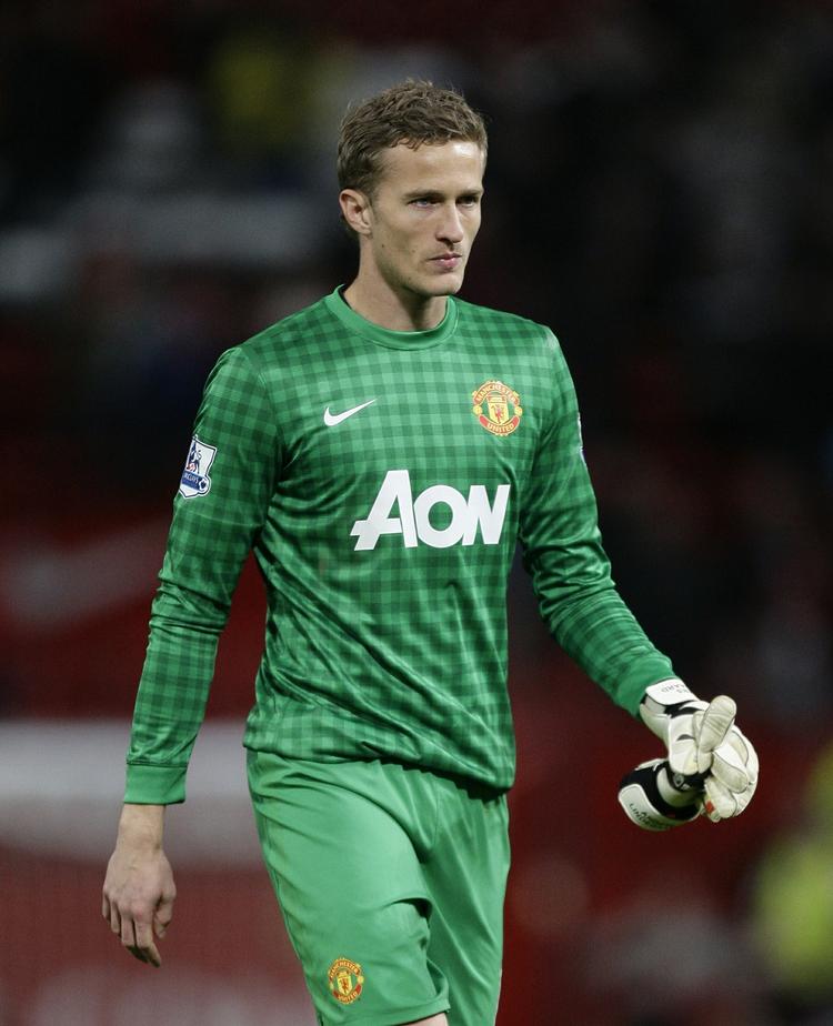 keeperkamp. Anders Lindegaard har fået flere kampe for Manchester United, men skal stadig slå David de Gea af holdet. 