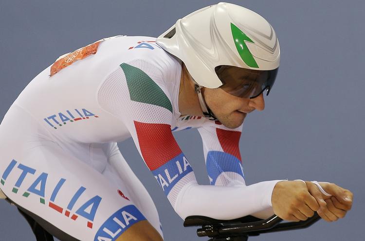 landevejssejr. Elia Viviani ses her under omnium-konkurrencen ved OL, hvor italieneren blev slået af Lasse Norman. 