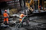 Gravearbejde. Byggeriet af Nordhavnsvej er i fuld gang. Vejen ventes at åbne i 2015. 