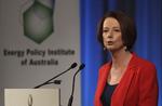 Vred. Sexismen og kvindehadet blev for meget for Julie Gillard, har hun erklæret i det australske parlament. 