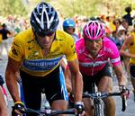 Tvekamp. Jan Ullrich (bagerst) blev slået af Lance Armstrong i Tour de France fem gange. 