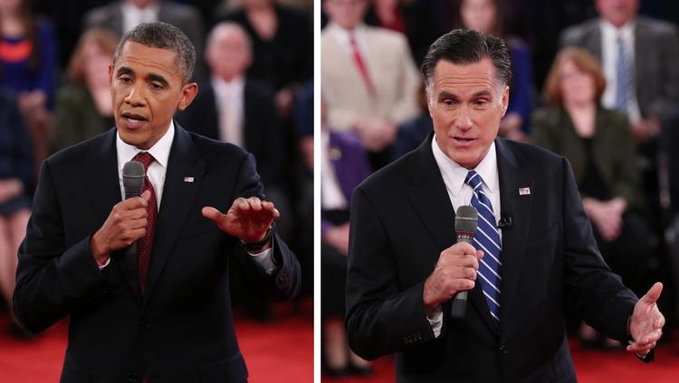Rivaler. Barack Obama gik langt mere til Mitt Romney i nattens duel sammenlignet med den seneste debat for 13 dage siden. 