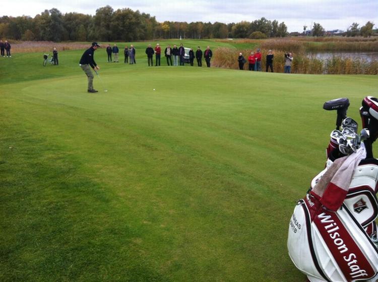BIRDIEMISS. På sit sidste hul i turneringen var Andreas Hartø tæt på en birdie, men puttet sneg sig lige uden om. 