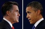 Duel. Udfordrer Mitt Romney (t.v.) og præsident Barack Obama mødtes i nat for tredje og sidste gang til direkte tv-debat i Florida. Her ses de under første debat i Denver. 