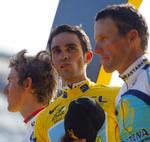 OPBAKNING. I 2009 var Alberto Contador og Lance Armstrong holdkammerater på Astana. 