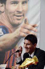 Gylden. Messi blev mandag hædret med prisen som bedste topscorer af samtlige spillere i de europæiske ligaer. Han scorede 50 ligamål for Barca i sidste sæson. 