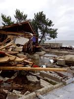 Ødelagte huse på Coney Island. 