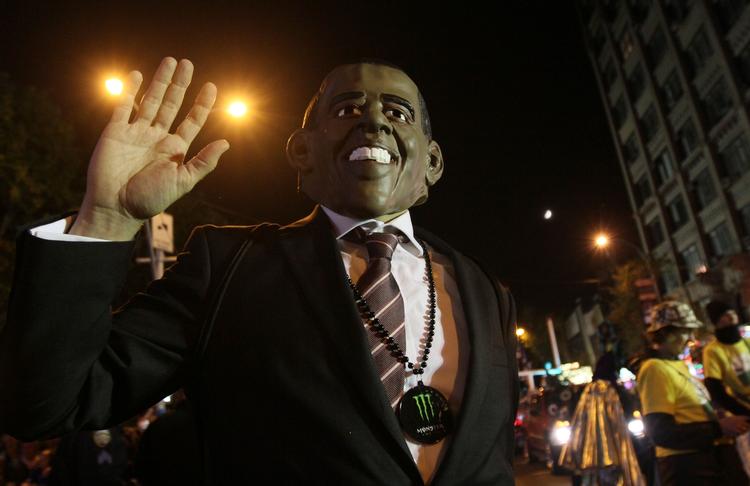 Vinder. Flere amerikanere vælger at klæde sig ud som Obama i anledning af halloween end som hans modstander Romney 