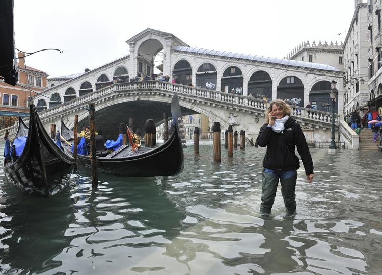 VANDMASSER. Venedig oplever har i dag oplevet de værste oversvømmelser i to år. 