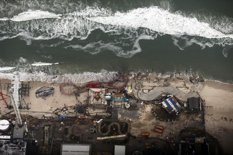Sådan så forlystelsesparken i Seaside Heights, New Jersey ud efter orkanen Sandy. 