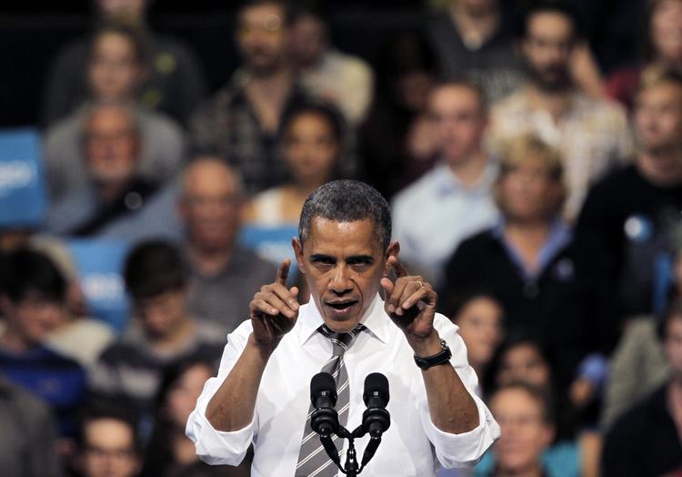 medvind. Få dage før præsidentvalget på tirsdag kan Barack Obama glæde sig over, at der er skabt flere job i oktober, end økonomerne havde forventet. 