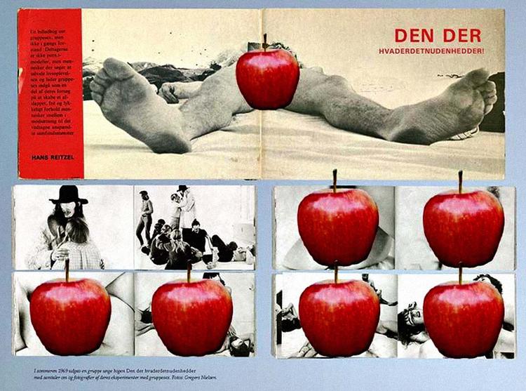 Puritanisme. For at få lov til at  sælge 'Hippie 1 og 2' i Apples iBookstore har Peter Øvig Knudsen været tvunget  til at dække bare bryster og kønsdele til. Det har han valgt at gøre med røde æbler i protest mod Apples censur. 