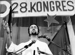formand. Ole Sohn fotograferet på DKP's 28. kongres i 1987. Ole Sohn overtog formandsskabet samme år efter Jørgen Jensen. 