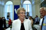 Fødselar. Karen Riis-Jørgensen i Venstres hovedkontor på Christiansborg ved EU-parlamentsvalget i 2004. 