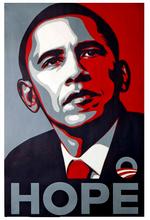 Håb. Shephard Faireys plakat 'Hope' fra Obamas valgkampagne i 2008 (klik på billeder for at se fuld størrelse). 