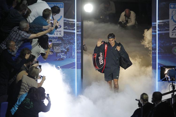 Kongeentre. Roger Federer er ankommet til ATP-slutspillet, hvor han åbnede med en sikker sejr. 