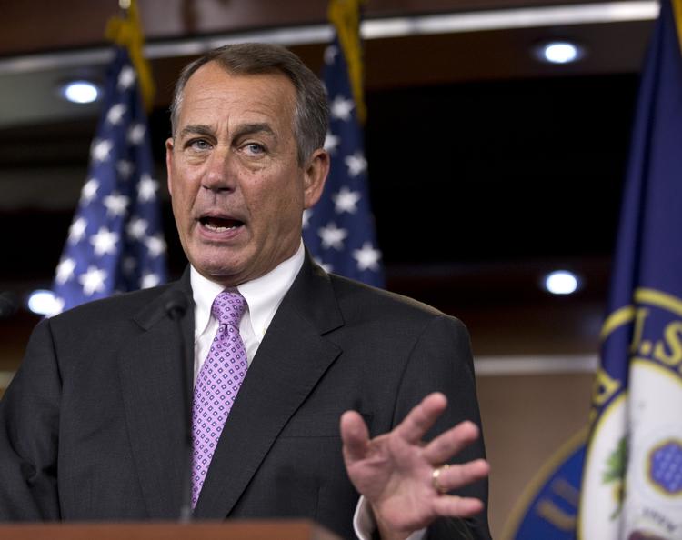Samarbejdsvilje. Toprepublikaner John Boehner lægger nu op til nyt samarbejde med den genvalgte præsident Obama. Her ses Boehner ved et pressemøde i september i Ohio. 
