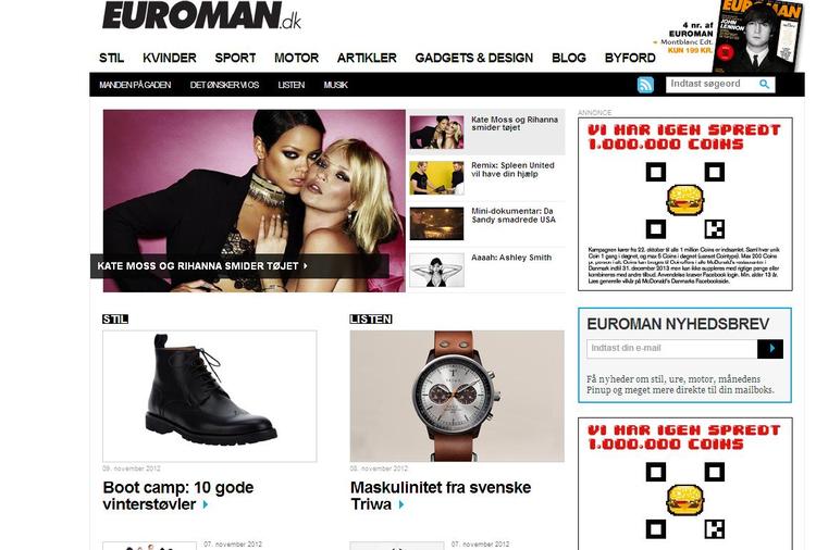 Euroman. 125 ud af 194 sider i det seneste nummer af Euroman drejer sig om forbrug. Forskellen mellem de 'begavede' mandeblade og de 'dumme' dameblade er ikke til at få øje på, skriver Anne Karen Andersen. 