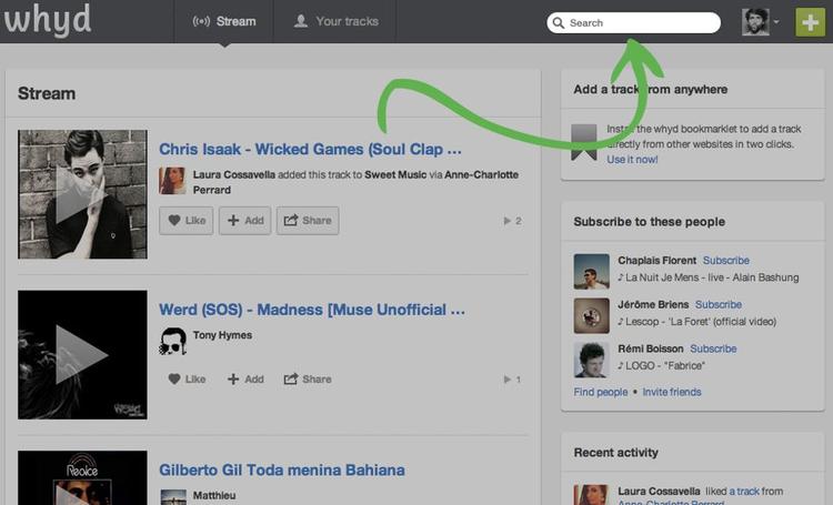 SØGEGURU. Med den nye tjeneste Whyd skal du kun bruge søgefeltet, så finder tjenesten de bedste klip fra YouTube, Soundcloud, band-hjemmesider m.m. og samler dem ét sted. 