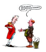 Hansen... »Hej, mit navn er Egon Danneskjold Rosenkrantz Bülow«. Tegning: Roald Als 