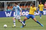 Klasseklasse. Messi satte den nominerede scoring ind med venstrebenet i landskampen mod Brasilien i New York i juni. 