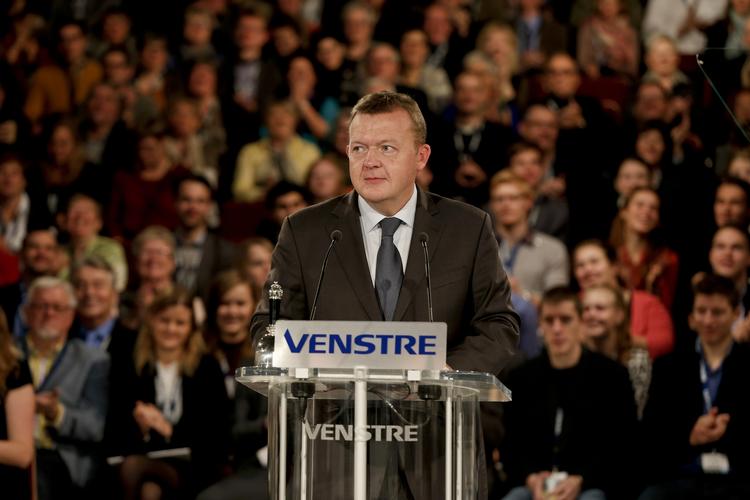 Tale. Lars Løkke Rasmussen holder sin tale til Venstres medlemmer på landsmødet i Herning. 