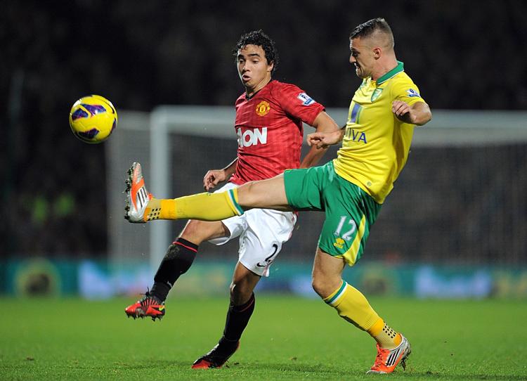 1-0. Det var Anthony Pilkington (th.) der headede Norwich til sejr over Manchester United. 