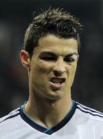 såret. Cristiano Ronaldo spillede med et plaster over den flænge, han pådrog sig i seneste kamp mod Levante. 