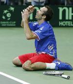Vinder. Radek Stepanek gjorde det af med sin spanske modstander med 7-0 i den afsluttende tiebreak. 