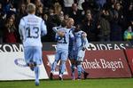 Jubel. Nicolai Brock-Madsen Randers FC scorer til 1-0. 