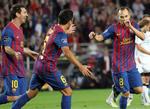 Trekløveret. Den frygtindgydende trio fra FC Barcelona kommer i skarp kamp med bl.a. Cristiano Ronaldo og Zlatan Ibrahimovic i kampen om Ballon d'Or-prisen, der i 2010 blev fusioneret med Fifas World Player of the Year-hæder. 