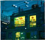 Inspiration. Udstillingen af hans striber og illustrationer viser inspiration fra den store verdens billedstrømme: Mumitroldene, Moebius og Miyazaki. Illustrationer: Strid 