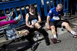aftercare. Copenhagen Marathons app, der blev lanceret i år for første gang, er til hjælp både før under og - som her - efter løbet. 