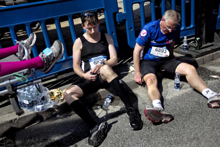 aftercare. Copenhagen Marathons app, der blev lanceret i år for første gang, er til hjælp både før under og - som her - efter løbet. 