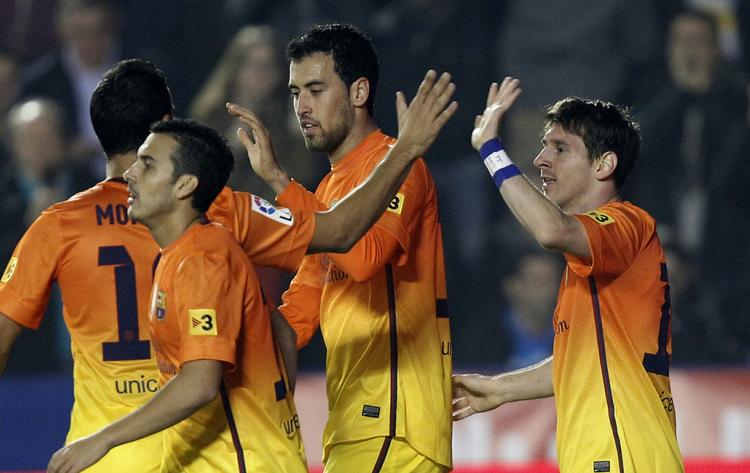TALENTSKOLEN. Da FC Barcelona med fire mål på 18 minutter afgjorde kampen mod Levante var det udelukkende med spillere fra La Masia. 