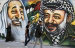afbilledet. Yassir Arafats billede præger gadebilledet mange steder i Gaza. 