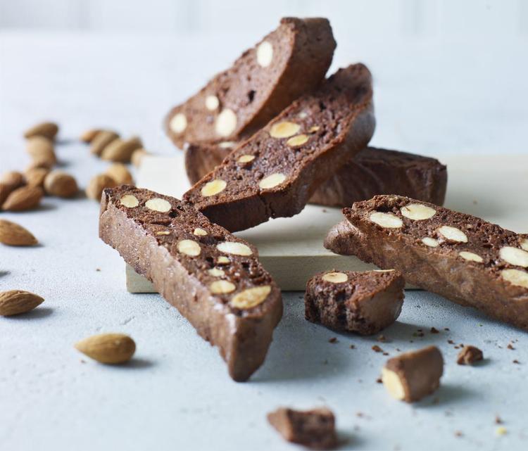 Christmas biscotti. These cookies are baked twice - first before the dough is cut. 