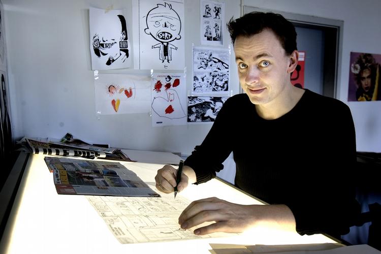 Glæde. Thomas Thorhauge, der er formand for Dansk Tegneserieråd og tegner for bl.a. Politiken, har store forventninger til den nye uddannelse. 
