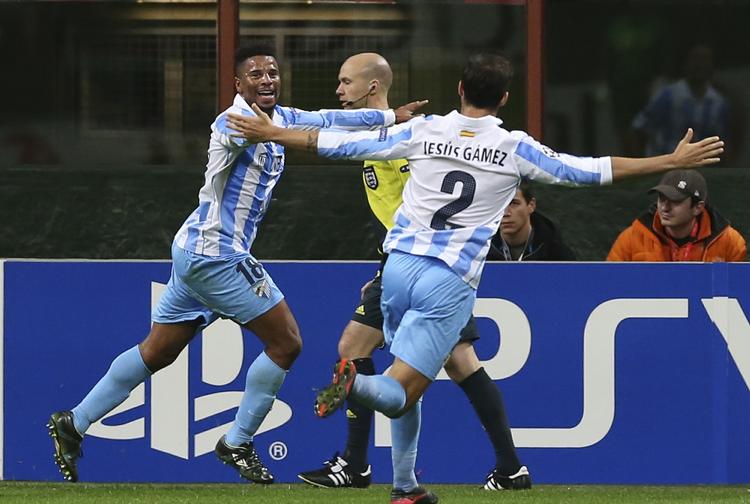 Videre? Malaga sikrede sig plads blandt de sidste 16 i Champions League ved at spille 1-1 mod Milan i fjerde runde af årets turnering. 