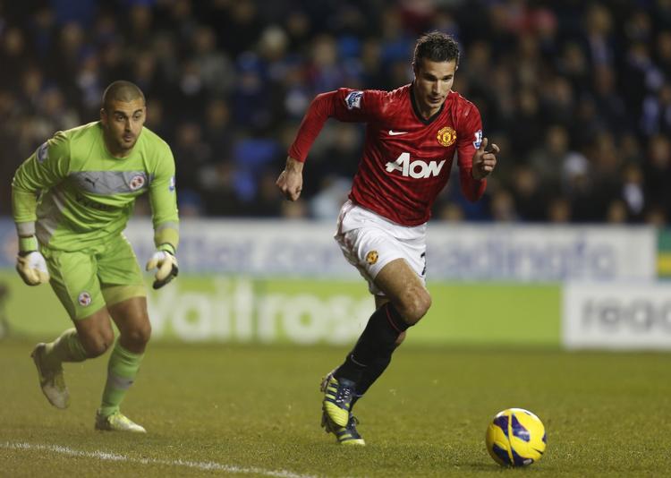 Matchvinder. Manchester United's Robin Van Persie sikrede sejren til Premier Leagues tophold. 