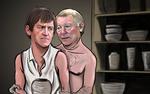 Tæt. Den legendariske United-træner Alex Ferguson i tæt Ghost-inspireret tosomhed med den tidligere Liverpool-manager Kenny Dalglish. Der skal nok være en pub eller to, der investerer i James Husbands' kalender. 