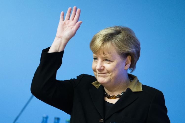 Vinder. Angela Merkel er blevet genvalgt som formand for CDU. 