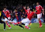 0-0. FC Barcelona startede med en hel reserver, da Benfica forgæves spillede for avancement. 