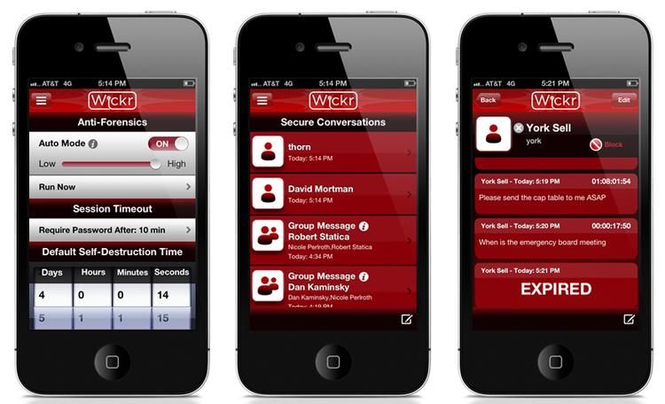 PRIVATLIV. Med iPhone-app'en Wickr kan du selv styre, hvor hemmelig, din kommunikation skal være. (Foto: Wickr) 