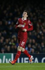 nedtur. FCN's Ivan Runje måtte hurtigt trække sig ud af kampen mod Chelsea, hvilket spolerede en del af det taktiske oplæg. 